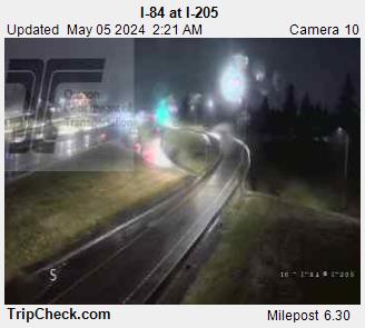 Interstate 84 at Interstate 205 in Portland.  Courtesy Oregon Department of Transportation.