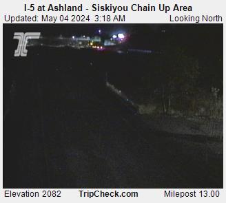 I-5 at Ashland, Siskiyou Summit Chain up area (north)