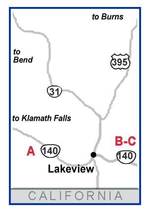 Map of Southeast Oregon Snow Parks