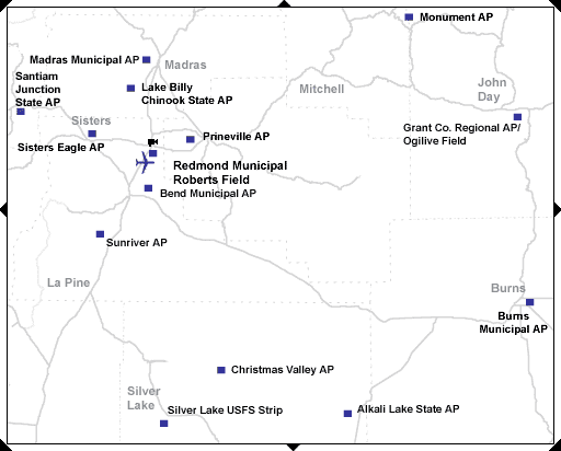 Christmas Valley Oregon Map Central Oregon Airports | Tripcheck - Oregon Traveler Information
