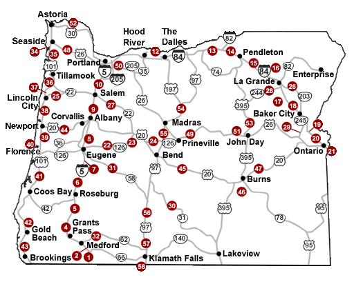 Rest Areas Map Tripcheck Oregon Traveler Information