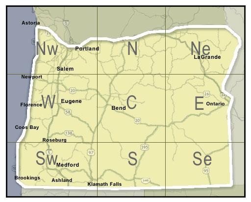 Navigation map for view regions and city road conditions.