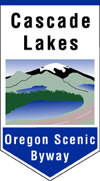 The Cascade Lakes Scenic Byway roadsign