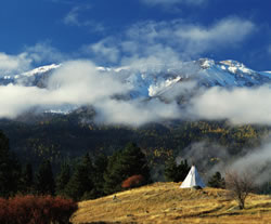 Tipi below Chief Joseph Mountain