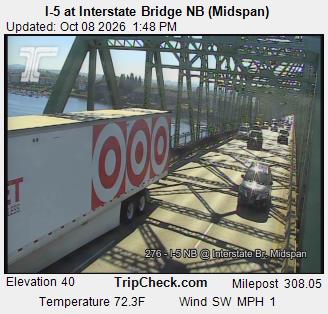 I-5 at Interstate Bridge NB, midspan