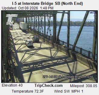I-5 at Interstate Bridge SB, north end