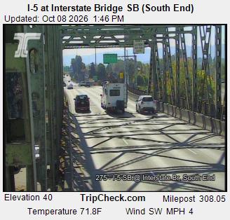 I-5 at Interstate Bridge SB, south end