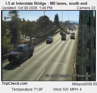 I-5 at Interstate Bridge NB, south end
