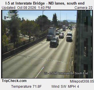 I-5 at Interstate Bridge NB, south end