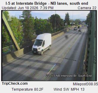 I-5 at Interstate Bridge NB, south end