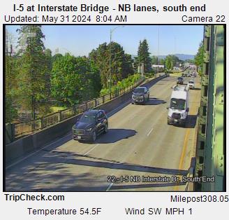 Camera 1002: I-5 at Interstate Bridge NB, south end