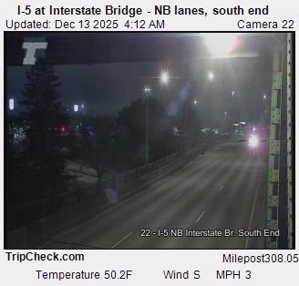 Camera 1002: I-5 at Interstate Bridge NB, south end