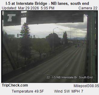 Camera 1002: I-5 at Interstate Bridge NB, south end