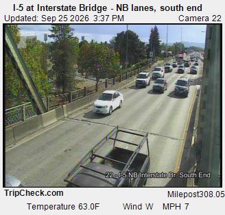 Camera 1002: I-5 at Interstate Bridge NB, south end