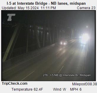 Camera 3034: I-5 at Interstate Bridge NB, midspan