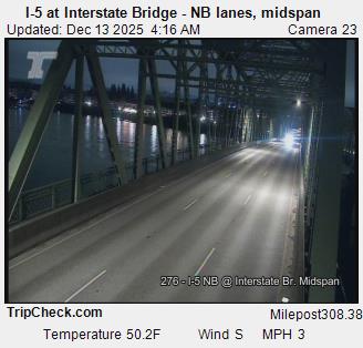 Camera 3034: I-5 at Interstate Bridge NB, midspan