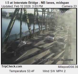 Camera 3034: I-5 at Interstate Bridge NB, midspan