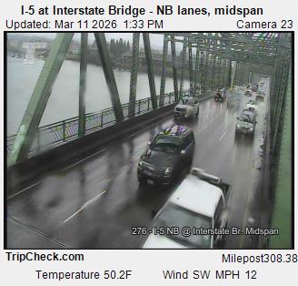 Camera 3034: I-5 at Interstate Bridge NB, midspan