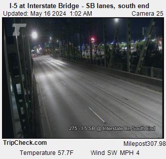 Camera 3033: I-5 at Interstate Bridge SB, south end