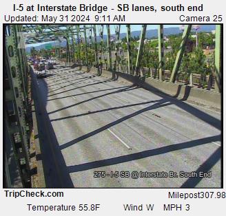 Camera 3033: I-5 at Interstate Bridge SB, south end