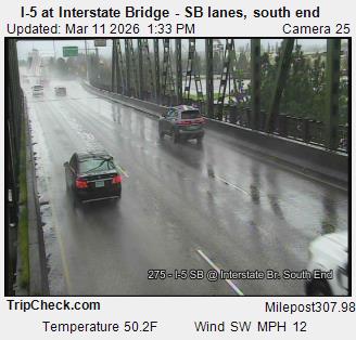 Camera 3033: I-5 at Interstate Bridge SB, south end