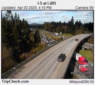 I-5 at I-205 Portland mile 289