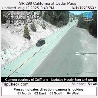 Traffic Cam SR 299 California at Cedar Pass